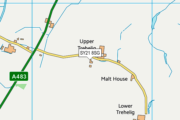 SY21 8SG map - OS VectorMap District (Ordnance Survey)