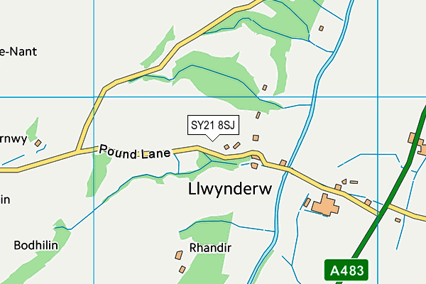 SY21 8SJ map - OS VectorMap District (Ordnance Survey)