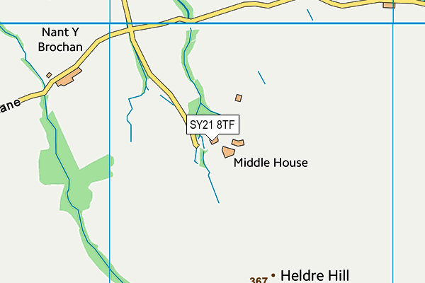 SY21 8TF map - OS VectorMap District (Ordnance Survey)