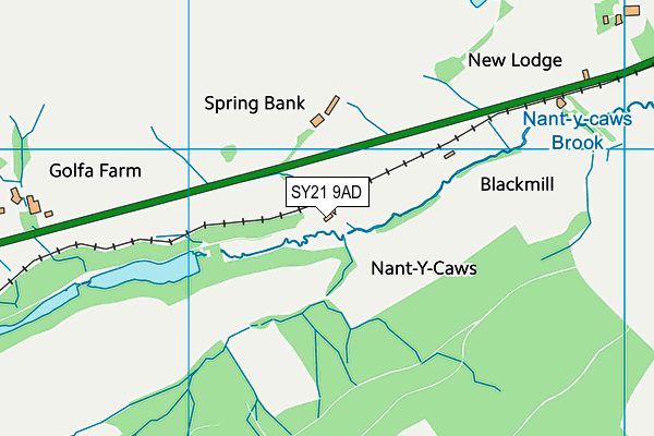 SY21 9AD map - OS VectorMap District (Ordnance Survey)