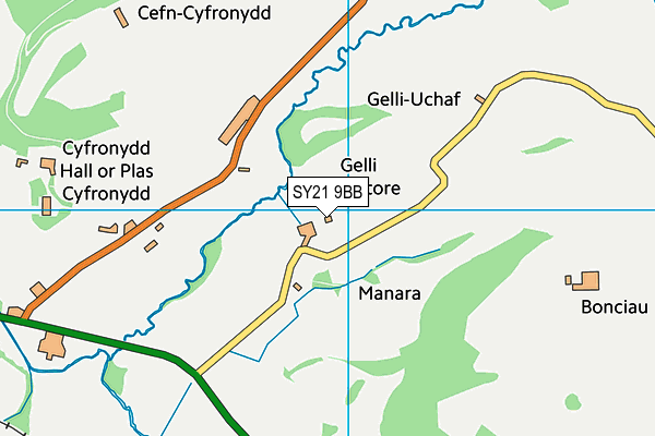 SY21 9BB map - OS VectorMap District (Ordnance Survey)