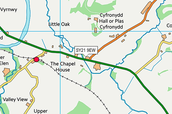 SY21 9EW map - OS VectorMap District (Ordnance Survey)