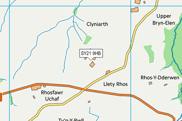 SY21 9HB map - OS VectorMap District (Ordnance Survey)