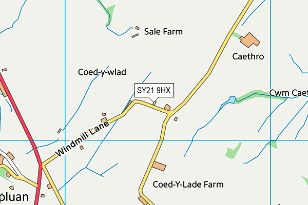 SY21 9HX map - OS VectorMap District (Ordnance Survey)