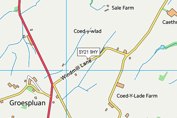 SY21 9HY map - OS VectorMap District (Ordnance Survey)