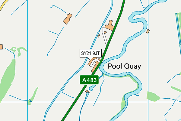 SY21 9JT map - OS VectorMap District (Ordnance Survey)