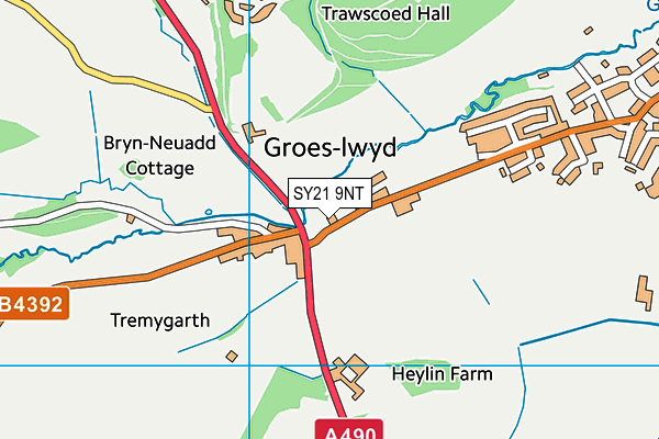 SY21 9NT map - OS VectorMap District (Ordnance Survey)