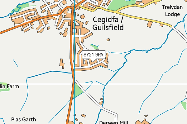 SY21 9PA map - OS VectorMap District (Ordnance Survey)