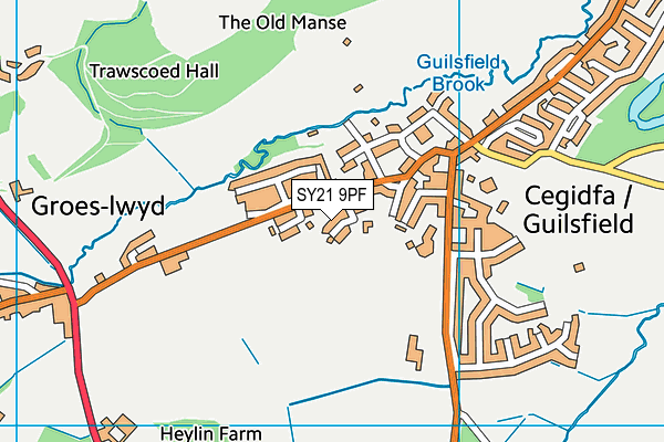 SY21 9PF map - OS VectorMap District (Ordnance Survey)