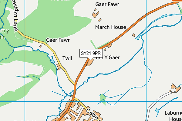 SY21 9PR map - OS VectorMap District (Ordnance Survey)