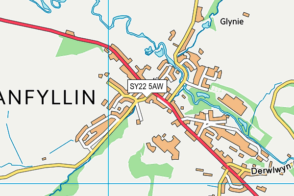 SY22 5AW map - OS VectorMap District (Ordnance Survey)