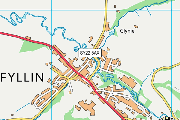 SY22 5AX map - OS VectorMap District (Ordnance Survey)