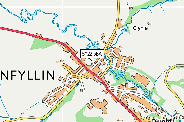 SY22 5BA map - OS VectorMap District (Ordnance Survey)