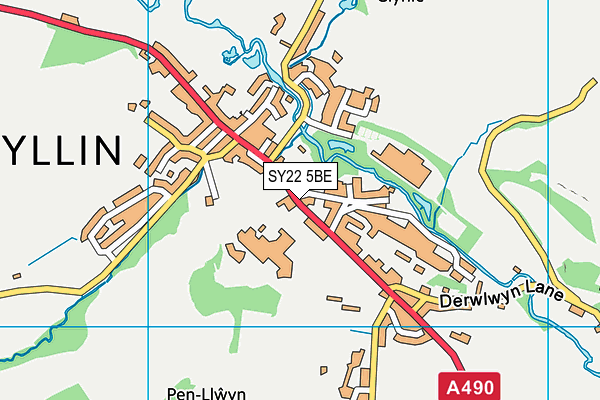 SY22 5BE map - OS VectorMap District (Ordnance Survey)