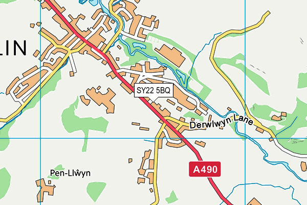 SY22 5BQ map - OS VectorMap District (Ordnance Survey)