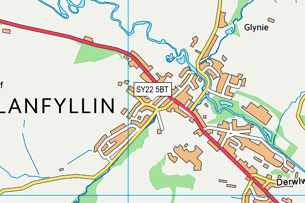 SY22 5BT map - OS VectorMap District (Ordnance Survey)