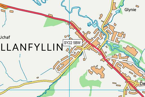 SY22 5BW map - OS VectorMap District (Ordnance Survey)