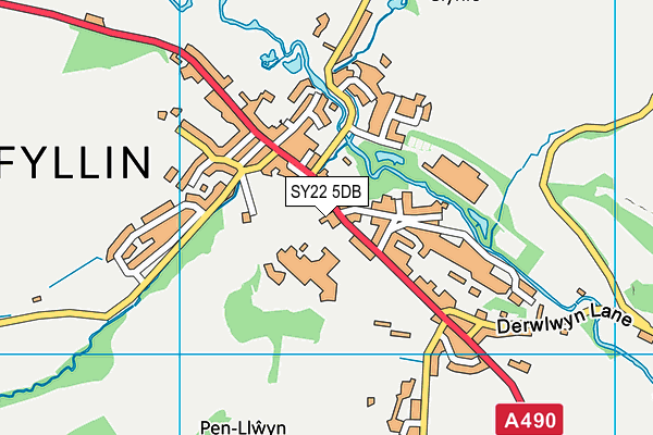 SY22 5DB map - OS VectorMap District (Ordnance Survey)