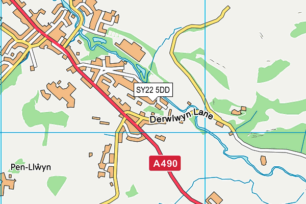 SY22 5DD map - OS VectorMap District (Ordnance Survey)