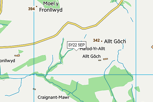 SY22 5EP map - OS VectorMap District (Ordnance Survey)