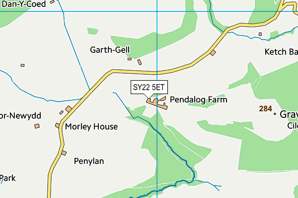 SY22 5ET map - OS VectorMap District (Ordnance Survey)