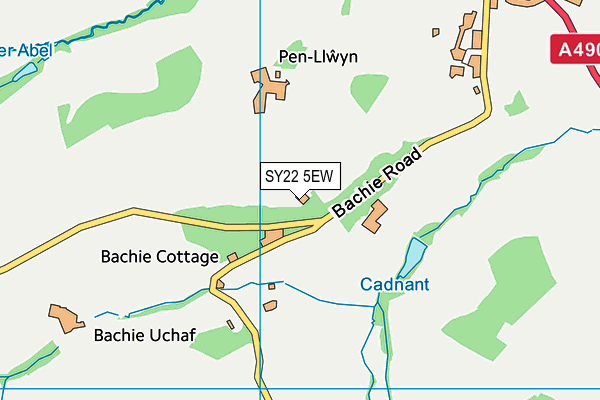 SY22 5EW map - OS VectorMap District (Ordnance Survey)