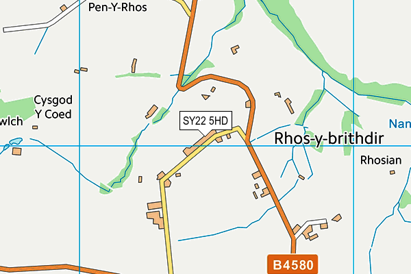 SY22 5HD map - OS VectorMap District (Ordnance Survey)