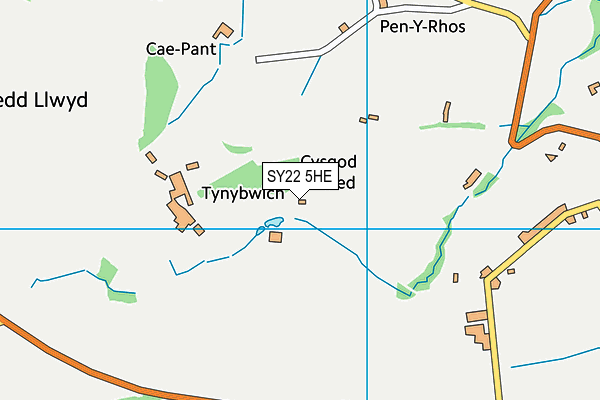 SY22 5HE map - OS VectorMap District (Ordnance Survey)