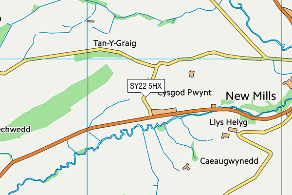 SY22 5HX map - OS VectorMap District (Ordnance Survey)