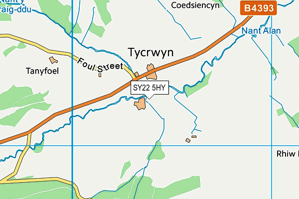 SY22 5HY map - OS VectorMap District (Ordnance Survey)