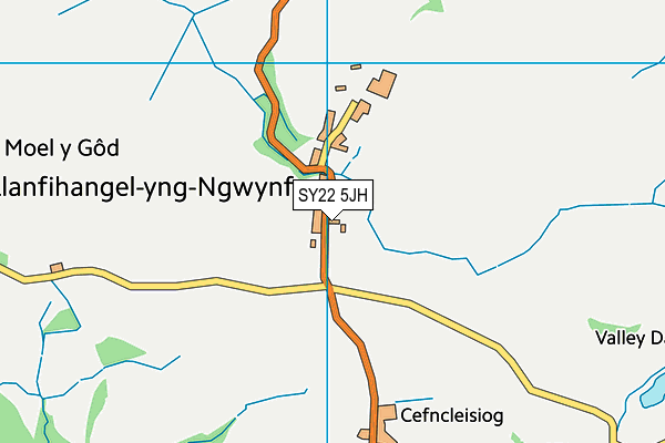 SY22 5JH map - OS VectorMap District (Ordnance Survey)