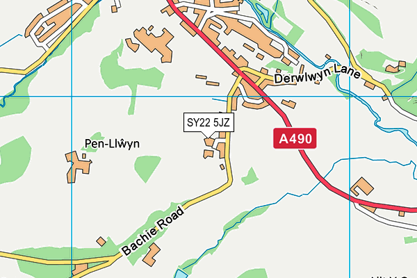 SY22 5JZ map - OS VectorMap District (Ordnance Survey)