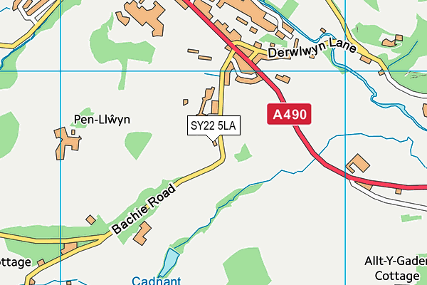 SY22 5LA map - OS VectorMap District (Ordnance Survey)