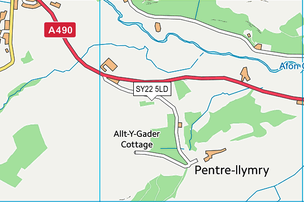 SY22 5LD map - OS VectorMap District (Ordnance Survey)