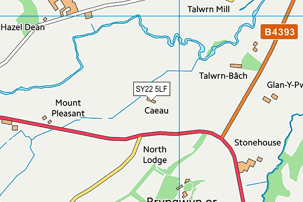 SY22 5LF map - OS VectorMap District (Ordnance Survey)