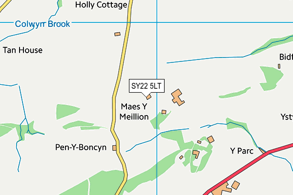 SY22 5LT map - OS VectorMap District (Ordnance Survey)