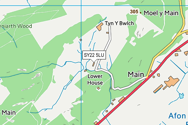 SY22 5LU map - OS VectorMap District (Ordnance Survey)