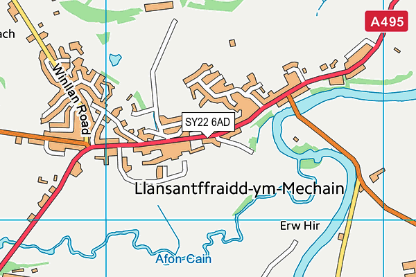 SY22 6AD map - OS VectorMap District (Ordnance Survey)