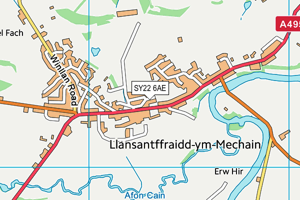 Llansantffraid C.I.W.A. School map (SY22 6AE) - OS VectorMap District (Ordnance Survey)