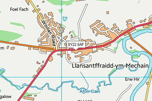 SY22 6AF map - OS VectorMap District (Ordnance Survey)