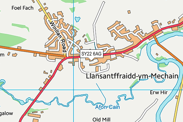 SY22 6AG map - OS VectorMap District (Ordnance Survey)