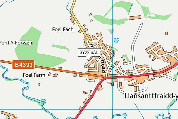 SY22 6AL map - OS VectorMap District (Ordnance Survey)