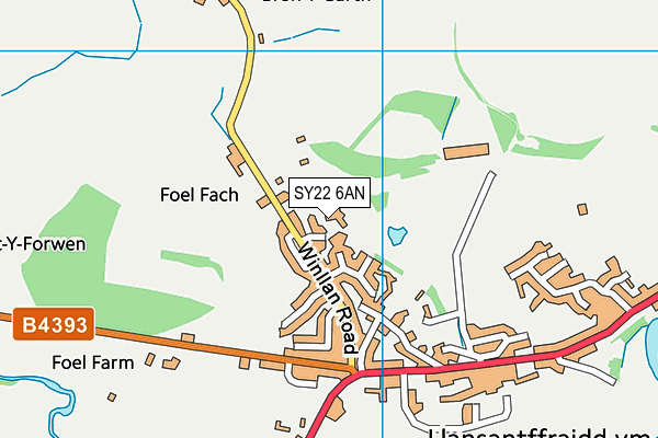 SY22 6AN map - OS VectorMap District (Ordnance Survey)