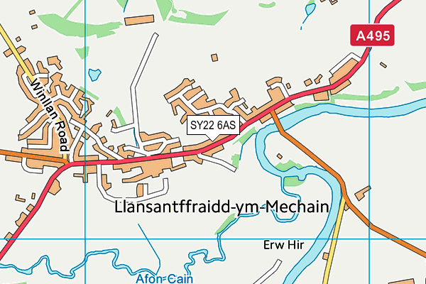 SY22 6AS map - OS VectorMap District (Ordnance Survey)