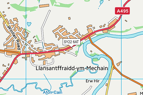 SY22 6AT map - OS VectorMap District (Ordnance Survey)