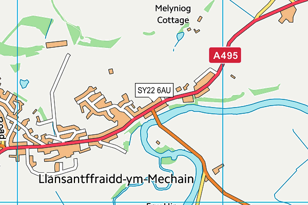 SY22 6AU map - OS VectorMap District (Ordnance Survey)