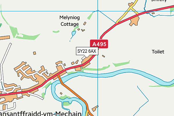 SY22 6AX map - OS VectorMap District (Ordnance Survey)