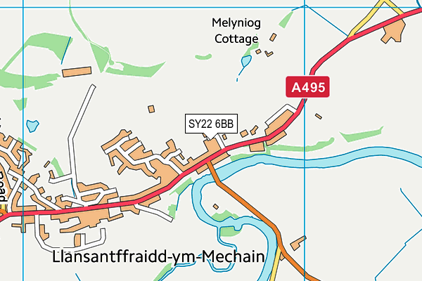 SY22 6BB map - OS VectorMap District (Ordnance Survey)