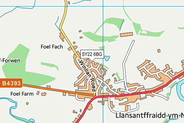 SY22 6BG map - OS VectorMap District (Ordnance Survey)