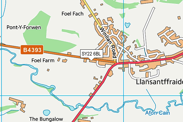 SY22 6BL map - OS VectorMap District (Ordnance Survey)